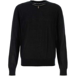 Dolce & Gabbana, Heren, Truien, Zwart, Maat: L Kasjmier,