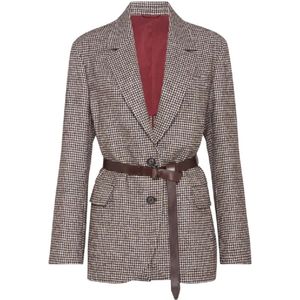 Brunello Cucinelli, Dames, Jassen, Veelkleurig, Maat: S Leer,