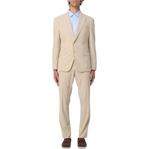Hugo, Heren, Pakken, Beige, Maat: S Tweed,
