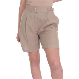 Pennyblack, Dames, Korte broeken, Beige, Maat: XL Linnen,
