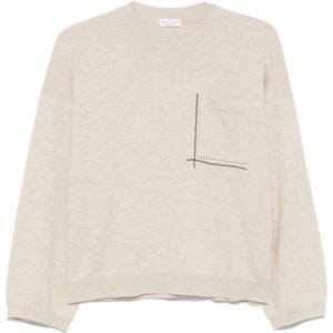 Brunello Cucinelli, Dames, Truien, Beige, Maat: L
