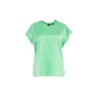Pinko Groene T-shirts & Polos Ss24 , Green , Dames , Maat: S