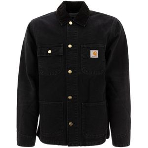 Carhartt Wip, Heren, Jassen, Zwart, Maat: S Katoen,