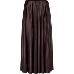 Marc Cain - Midirok - Leerlook - A-lijn - Ritssluiting