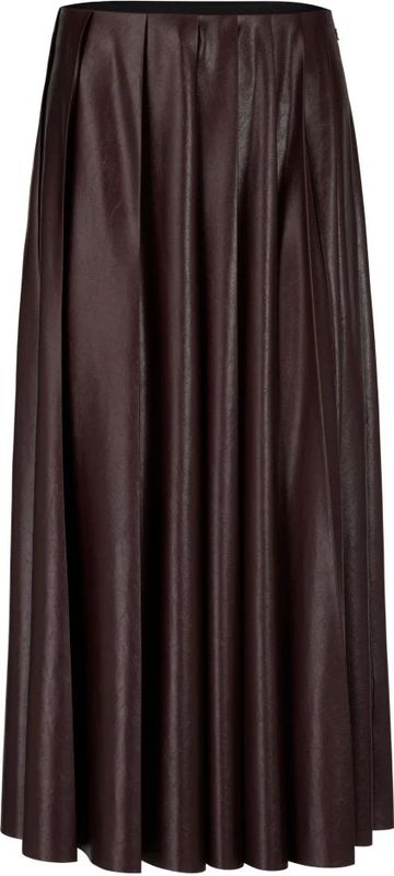 Marc Cain - Midirok - Leerlook - A-lijn - Ritssluiting