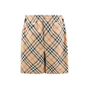 Burberry Geruite nylon Bermuda shorts met borduurwerk , Multicolor , Heren , Maat: M