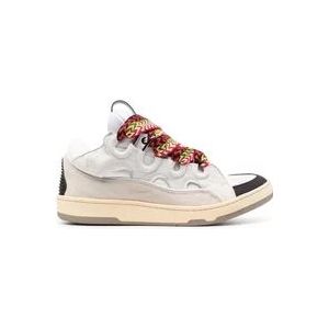 Lanvin Witte Curb Lace-Up Sneakers , Multicolor , Heren , Maat: 41 EU