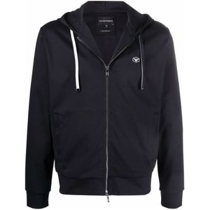 Emporio Armani, Heren, Sweatshirts & Hoodies, Blauw, Maat: L