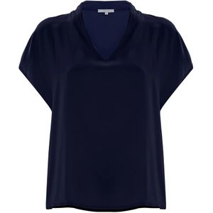 Kocca, Dames, Blouses & Shirts, Blauw, Maat: S Zijde,