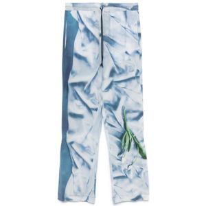 Victoria Beckham, Dames, Broeken, Blauw, Maat: S Satijn,