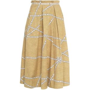 Elisabetta Franchi, Dames, Rokken, Beige, Maat: XL Katoen,