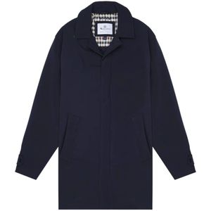 Aquascutum, Heren, Mantels, Blauw, Maat: 2XL Leer,