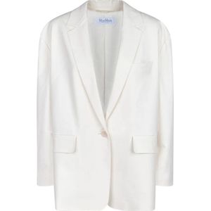 Max Mara, Dames, Jassen, Wit, Maat: S Katoen,