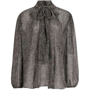 Dolce & Gabbana, Dames, Blouses & Shirts, Grijs, Maat: XS Zijde,