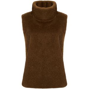 Cesare Gaspari, Dames, Truien, Bruin, Maat: ONE Size Leer,