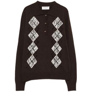 Ermanno Scervino, Dames, Tops, Bruin, Maat: XS Polyamide,