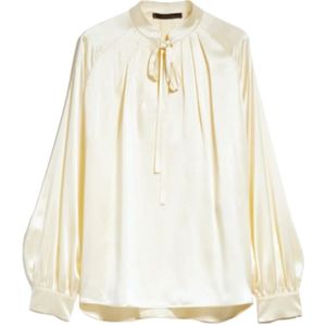 Max Mara, Dames, Blouses & Shirts, Beige, Maat: XS Zijde,