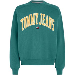 Tommy Jeans, Heren, Sweatshirts & Hoodies, Groen, Maat: M Katoen,