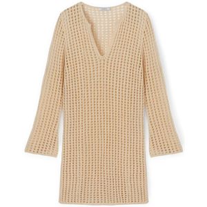 Motivi, Dames, Blouses & Shirts, Beige, Maat: M Katoen,