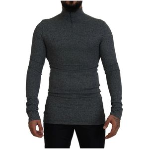 Dolce & Gabbana, Heren, Truien, Grijs, Maat: M Nylon,