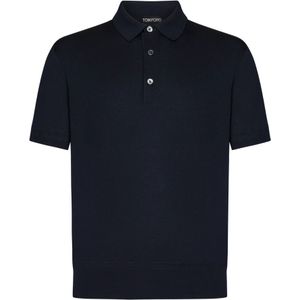 Tom Ford, Heren, Tops, Blauw, Maat: M Katoen,
