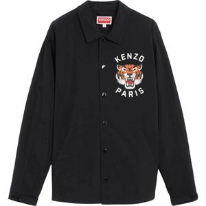 Kenzo, Heren, Jassen, Zwart, Maat: M Nylon,