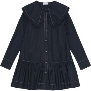 Ganni, Dames, Jurken, Blauw, Maat: XS