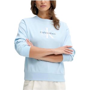 Calvin Klein Jeans, Dames, Sweatshirts & Hoodies, Blauw, Maat: XL