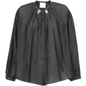 Forte Forte, Dames, Blouses & Shirts, Zwart, Maat: XS Katoen,