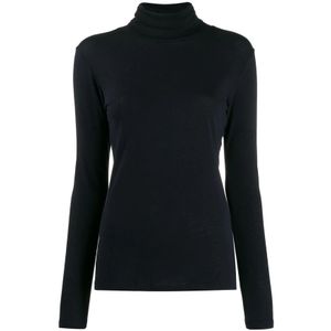 Majestic Filatures, Dames, Truien, Blauw, Maat: M Katoen,