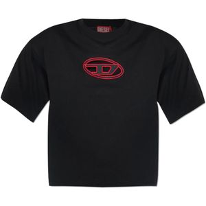 Diesel, Dames, Tops, Zwart, Maat: M Katoen,