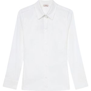 Oltre, Dames, Blouses & Shirts, Wit, Maat: S Katoen,