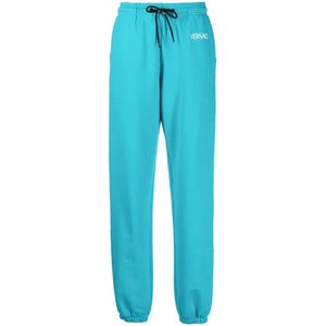 Versace, Dames, Broeken, Blauw, Maat: XS Katoen,