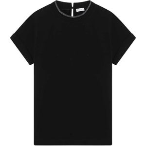 Brunello Cucinelli, Dames, Tops, Zwart, Maat: L