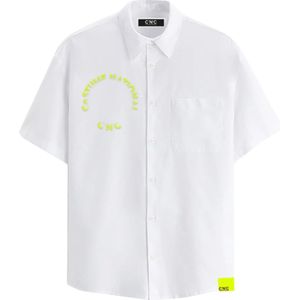 Costume National, Heren, Overhemden, Wit, Maat: M Katoen,