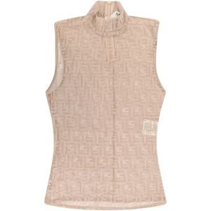 Fendi, Dames, Tops, Beige, Maat: L Polyamide,