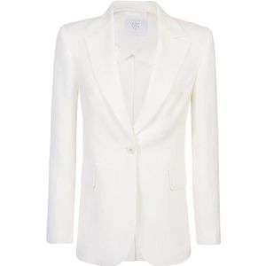 Eleventy, Dames, Jassen, Wit, Maat: 2XS Linnen,