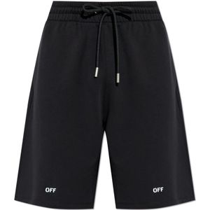 Off White, Heren, Korte broeken, Zwart, Maat: L