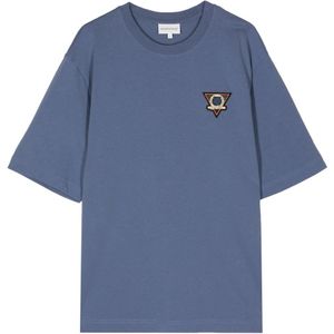 Maison Kitsuné, Heren, Tops, Blauw, Maat: M Katoen,