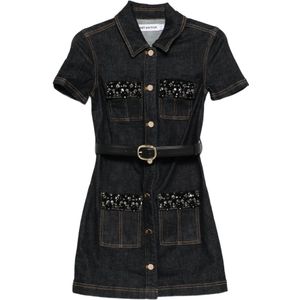 Self Portrait, Dames, Jurken, Blauw, Maat: S Katoen,