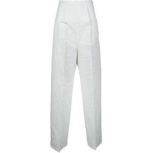 Sportmax, Dames, Broeken, Wit, Maat: 3XS Katoen,