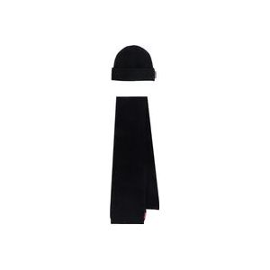 Dsquared2 Comfortabele Wollen Sjaal en Hoed Set - Zwart Aw23 , Black , Heren , Maat: ONE Size