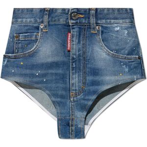 Dsquared2, Dames, Korte broeken, Blauw, Maat: M Denim,