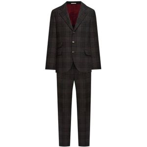 Brunello Cucinelli, Heren, Pakken, Bruin, Maat: S Leer,