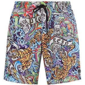Philipp Plein, Heren, Badkleding, Veelkleurig, Maat: 4XL Poliester,