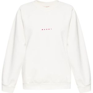 Marni, Dames, Sweatshirts & Hoodies, Wit, Maat: 2XS Katoen,