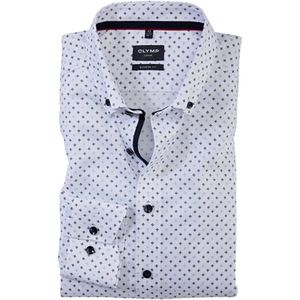 OLYMP - Luxor - Overhemd - Bleu Dessin - Modern Fit - Popeline