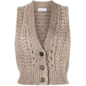 Brunello Cucinelli, Dames, Truien, Beige, Maat: S Kasjmier,