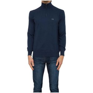 La Martina - Half Zip Tricot - Blauw - Katoen