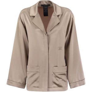 Max Mara, Dames, Nachtkleding & Lounge, Bruin, Maat: XS Zijde,